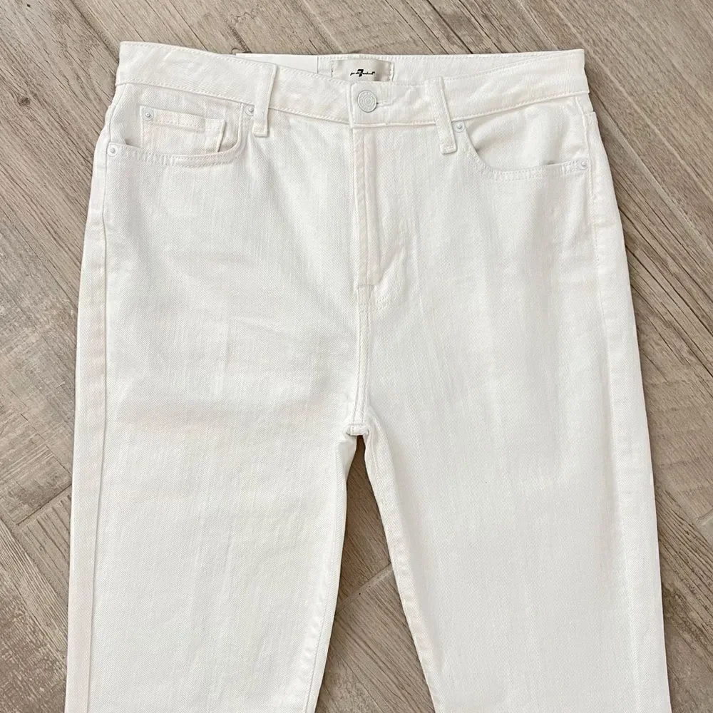 NWT 7 For All Mankind Mega Flare Jeans in Clean White Sz 30